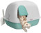 PawHut Lettiera per gatti con coperchio, lettiera con colino, porta, pala, chiusa, casetta per gatti sotto i 3,5 kg, per interni, plastica, verde