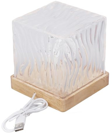 Lampe Cube Projecteur D'aurores Boréales, 16 Couleurs à Flamme Rotative Progressive pour Chambre à Coucher, Lampe Océan avec Télécommande pour Bureau, Bar, Restaurant, Chambre à