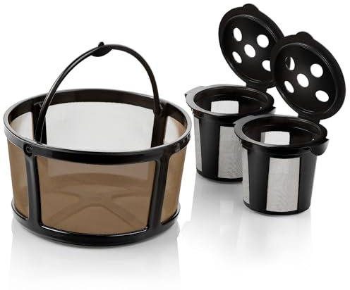 Basket Coffee Filter and 2 Reusable K Cups for Keurig K-Duo Hot & Iced Single Serve & Carafe Coffee Maker with MultiStream Technology