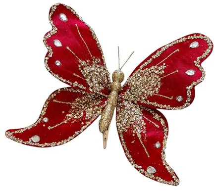 GMBYLBY Decorativos Artificiales Mariposa Colgantes Coloridos Árbol de Navidad Decoración del Hogar Interior / Exterior