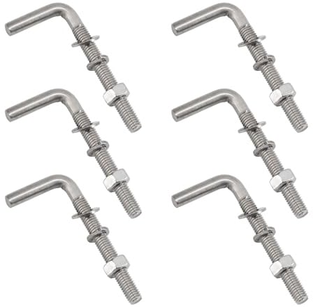L-förmige Gewindebolzen-Kits, 304 Edelstahl, Fundamentankerschrauben, Vierkantschrauben, Haken zum Aufhängen, M8 x 100 mm, 6 Stück