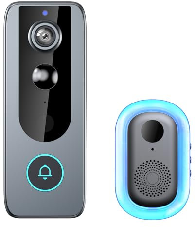 Pro – Smart Wifi Doorbell & Security Cam in One, Wireless Video Doorbell Camera with Two-Way Audio, Motion Alerts, Auto Snapshots, Night Vision, Chime Included, 1080P HD Video
