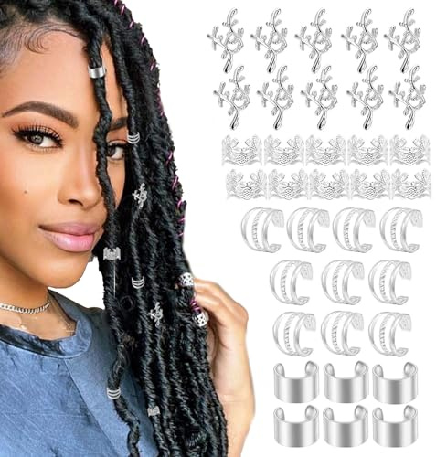 Haarmanschetten für Zöpfe | 40x Braid Haardekoration, Metall Haar