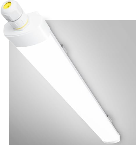GeyouLux 1er LED Feuchtraumleuchte 60cm IP65 20W 2520lm 5000K Kaltweiß | 96 LEDs, flimmerfrei, mit Schutzleiter, weiße, Wannenleuchte für Garage, Werkstatt, Keller und Büro