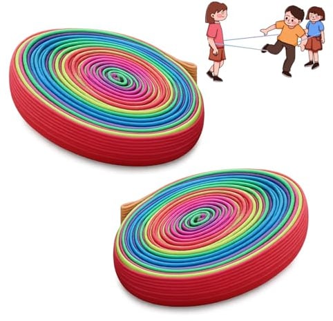 Sariputa 2 Rollen Gummitwist Kinder, Hüpfgummi Gummi 6 Meter lang 1cm weit Gummi Twist, Twister Spiel Indoor und Outdoor Pausenspiel, Gartenspiele Kinder, Regenbogen Band Geschenk für Mädchen Junge