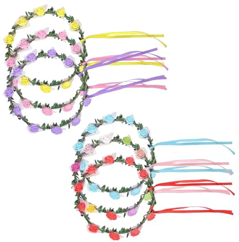 Zerodeko 6 Stück Teiliges LED flower Leuchtender Blumenkranz Haarschmuck Bunt für Damen Mädchen Hochzeit Festival Party