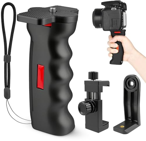 cersaty Griff Camcorder Kamera Handgriff Set, mit Hängendes Seil | 1/4 Zoll Gewinde Handgriff Stabilisator für Digitale Videokamera Camcorder Action Kamera Smartphone