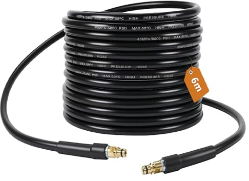 6M Tubo di ricambio per idropulitrice Kärcher serie K K2 K3 K4 K5 K6 K7, tubo ad alta pressione con connettore rapido a clic, lavaggio a getto per pulizia tubazioni auto strada giardino