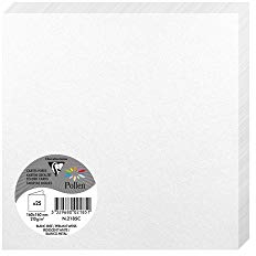 Clairefontaine 2185C Packung mit 25 Doppelkarten Pollen (gefaltet, 16 x 16 cm, 210 g) 1 Pack perlmutt weiß