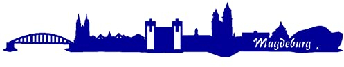 Samunshi® Autoaufkleber Magdeburg Skyline Aufkleber 25 x 4,1cm brillantblau