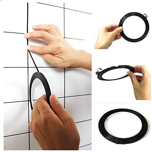King of Flash 3mm Self Adhesive Whiteboard Grid Gridding Marking Tape Non Magnetic (Black)