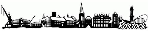 Samunshi® Rostock Skyline Aufkleber Sticker Autoaufkleber City Gedruckt - 30x5,8cm schwarz