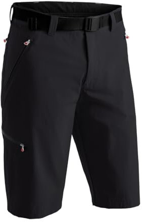 Maier Sports Nil Bermuda, Kurze Herren Wanderhose, Wasserabweisende Bermuda für Trekking und Hiking, PFC-frei, mSTRETCH pro 4 & Dryprotec, Schwarz, 68 (W53/54/L34)