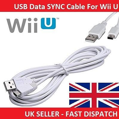 B-Creative 1m Bianco USB Data Sync Charger Cavo Cavo Per Wii U Gamepad Controller