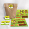 8-er Set Einladungskarten, Umschläge, Tüten, Aufkleber zum Kindergeburtstag Mädchen Junge/Abenteuer/Schatzsuche/Outdoor (8 Karten + 8 Umschläge + 8 Party-Tüten (Kreuzbodenbeutel) + 8 Aufkleber)