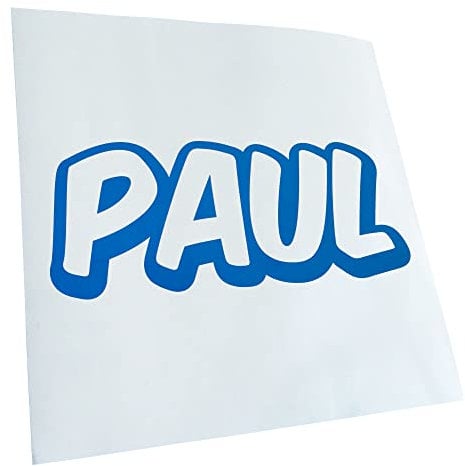 Kiwistar - Autoaufkleber - Blau - 20x8cm - Paul Vorname Jungen Sticker - Heckscheibe Auto Aufkleber wetterfest für Kfz LKW Mofa Truck - Sticker außen selbstklebend Tuning Zubehör für Fenster Fahrzeug
