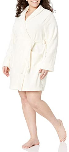 Amazon Essentials Vestaglia in Pile Ai Media Lunghezza (Taglie Forti Disponibili) Donna, Crema, M