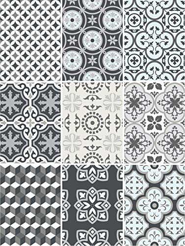Wunderwand Fliesenaufkleber Marokkanisch Patchwork 9 Stück (15 x 20 cm)