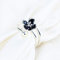 PRAK Damen 925 Sterling Silber Luxus Ringe,Retro Silber Offenen Schwarzen Kirschblüten Blume Ringe Frauen Sakura Verstellbare Ringe Retro Schmuck Accessor