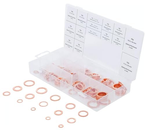 Surtido de tableros, arandelas, juntas de estanqueidad de cobre