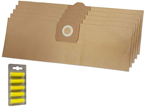 Set 5 Parfums + 5 Premium Sacs Aspirateur pour Siemens Dry & More VM 10999, Siemens VZ 92351, VZ92351, SOTECO T 110, T110, KÄRCHER K2150, KÄRCHER WD3.500 P, Siemens VM 10200 Wet & More