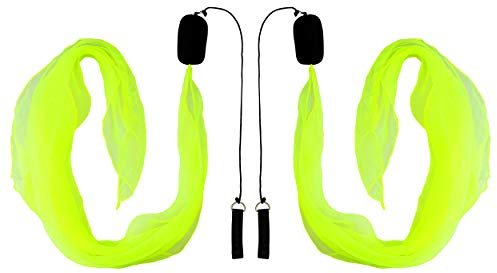 Diabolo Freizeitsport 40cm UV leucht Poi in Gelb - Angel Wings Spinning Pois. Spiral Pois, Soft-Pois für Kinder - geeignet für Anfänger und Profis