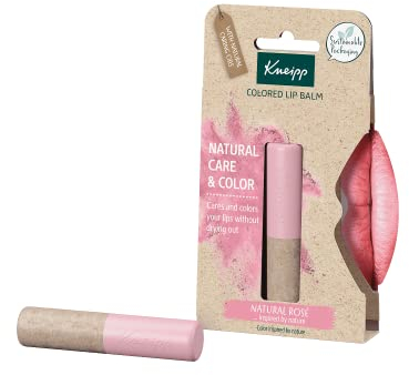 Kneipp, Lippenbalsam mit Farbe, Schutz und Lippenreparatur, feuchtigkeitsspendend mit längerer Wirkung, natürliche Inhaltsstoffe, Lippenstift in Rosa (Natural Rose)