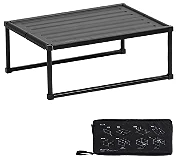Lixada Tragbarer Camping-Aluminiumlegierungstisch Multifunktionaler Picknick-Fischen-Grill-Mini-Tisch im Freien