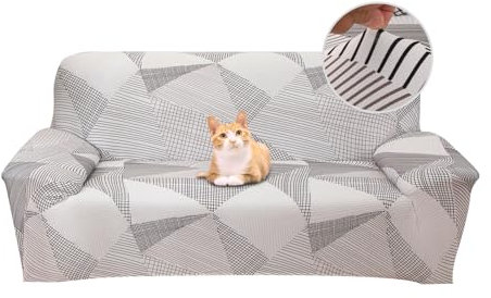 Jaotto Sofabezug 2 Sitzer Elastischer Stretch Spandex Sofa Überwürfe Sofahusse Antirutsch Waschbar Sofaschoner Couchbezug für Sofa mit Armlehne,Verflechten