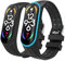 MoKo 2 Pezzi Cinturino Compatibile con Xiaomi Mi Band 7/Smart Band 7, Cinturino Sportivo di Ricambio in Silicone Morbido per Donna Uomo, Blu + Nero