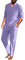 Beokeuioe Pigiama da uomo in cotone e lino, a maniche lunghe e pantaloni lounge, con scollo a V, set di due pezzi, pigiameria retrò a maniche lunghe, B viola., XL