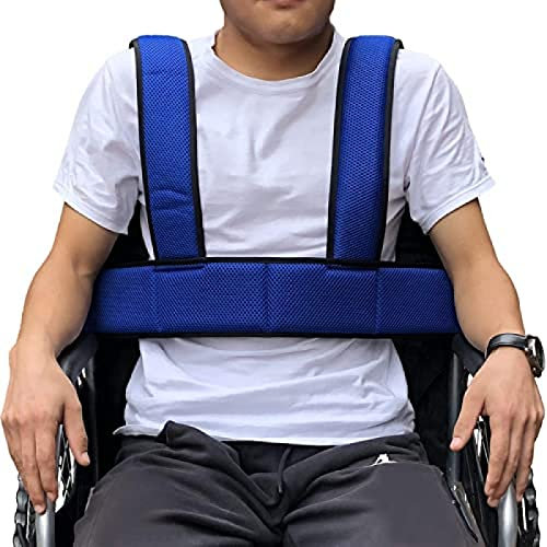 Gilet de Soutien du Torse avec Ceinture de sécurité pour Fauteuil Roulant pour Patients, Personnes âgées et handicapées, Harnais Complet réglable pour empêcher l'inclinaison ou la Chute, qualité Sup