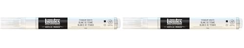 LIQUITEX 4620432 2-4 mm Fine Nib Paint Marker - Titanium White (Pack of 2)