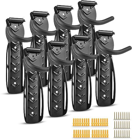 Trintion Bike Rack Wall Mounted Bicycle Hanger Garage Storage Holder Stands Cycling Vertical Hook Bracket Space Saving for Road Bike, MTB, Electric Bike, 8 Pack