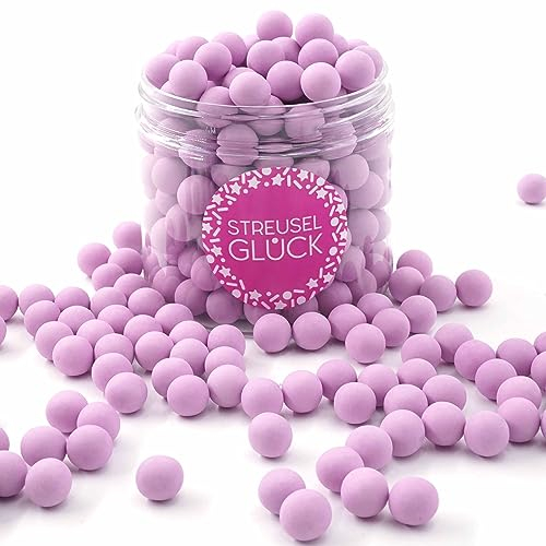 STREUSEL GLÜCK Streusel Tortendeko Schokokugeln flieder pastell 180g - Zuckerstreusel Geburtstag Kuchendeko Weihnachten Schokoperlen - Sprinkles Deko Torte Kuchen Cupcakes - essbare Streudeko