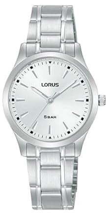 LORUS Analoge Damenuhr Quarz mit Edelstahlarmband RRX31JX9, Silber