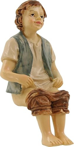 FADEDA Klo-Sitzer mittel/Höhe:9 cm/handbemalt/detailgetreue Krippen Figuren - Weihnachten Tisch Dekoration Krippe Zubehör