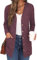 GRECERELLE Gilet Femme Cardigan Long à Col en V Ouvert sur Le Devant Manches Longues Poches pour Un Style Chic Adapté à Toutes Les Saisons (Rose Rouge, M)
