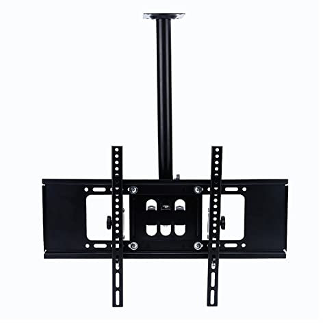 TV Standfuss TV-Deckenhalterung, Decken-TV-Halterung, neigbar, schwenkbar, für die meisten 40-70-Zoll-Fernseher, passend für gewölbte und schräge Decken