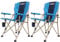 Set of 2 Adjustable Camping Chair with Hard Armrests 136kg Capacity-lightweight Portable Folding Chair with Cup Holder, Side Pockets & Carry Bag - Perfect for Beach, Garden, Hiking, Fishing, BBQ