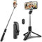 Perche à selfie portable pour iPhone 16e 16 16 Plus 16 Pro 16 Pro Max/iPhone 15 15+ 15 Pro 15 Pro Max avec déclencheur à distance 3 en 1 pour téléphone trépied caméra pour enregistrement vidéo,