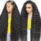 Alionly Human Hair Wig,13x4 HD Lace Front Wig Human Hair Curly Water Wave Glueless Wig Human Hair, 180 Density Perücke Damen Echthaar, Echte Haare Perücke Natural Brazilian Wig 24 Zoll (60cm)