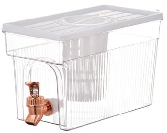 AENZA AENZA - Botella de agua fría, con grifo, jarra de agua potable, depósito de agua, depósito de agua, tetera de frutas, tetera de bebidas, depósito de agua, dispensador de agua de 3 L