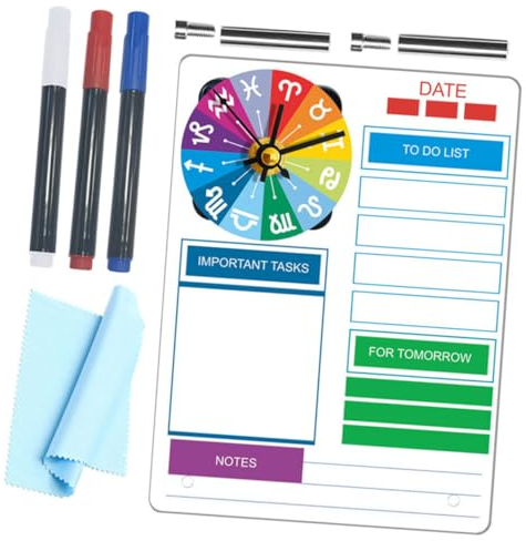 TOPPERFUN Desktop-memoboard Mit Digitalem Kalender Und Uhr Acryl-löschtafel Für Effizientes Zeitmanagement