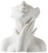 Weibliche Kopfvase, menschliche Körper Vase, kleine Blumenvase, weiße Keramik Vase, Gesichtsvase, Moderne Garten Vase, Haus und Wohnzimmer Dekoration, Tischkunst Statue innen und außen (C, klein)