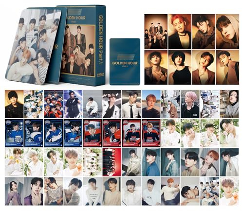 Kpop Ateez Lomo Karten 55 Stück - Gold Hour Album Photocards Set - Merch Fotokarten Geschenk für Fans