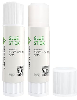 Creality Glue Sticks 2 Pack, 3D Printer Glue Stick for Hot Bed Reducing Warping, 3D Printer Bed Adhesive PVP Solid Maintained Constant Adhesion for PLA/ABS/PETG/PC/PA/TPU, 3D Print Glue