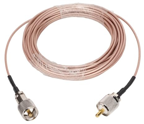 Beufee Cable UHF De Baja Pérdida, Cable De Antena PL259 Longitud De 10 M SC316 Cable De Antena De Baja Pérdida UHF PL259 Cable De Antena CB Macho A Macho