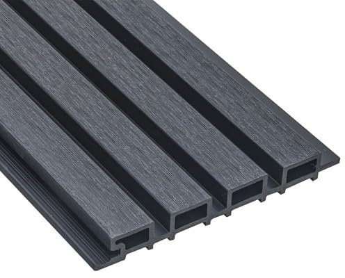Home Deluxe - WPC Fassadenverkleidung DUVAR - Farbe: Anthrazit, Größe: 24 m² ca. 190 x 21,9 x 2,6 cm, inkl. Montagematerial I Fassadenpaneele Fassadenprofile Hausverkleidung