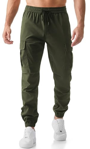 Elegancity Mens Cargo Work Combat Trousers Regular Fit Casual Jogging Pants Drawstring Sweatpants with Pockets S-3XL